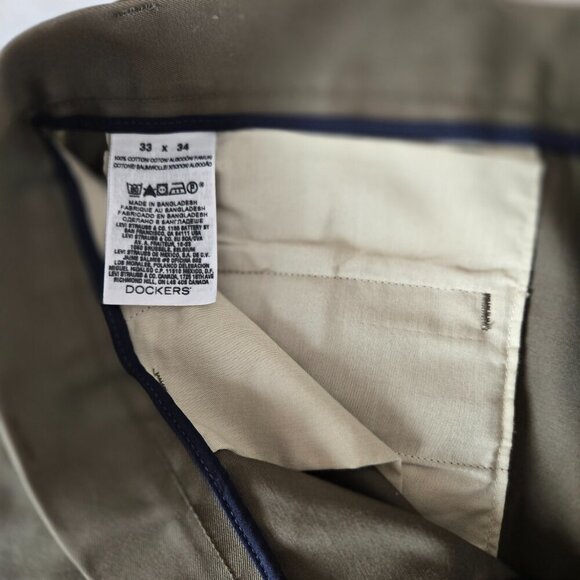 Dockers Mens Straight Cotton Khaki Pant size 33x34 NWOT - Picture 6 of 11